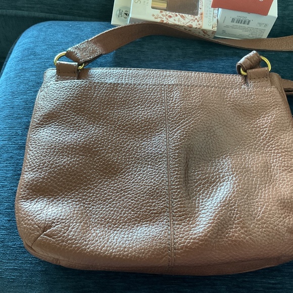 Fossil Brown Pebbled Leather Crossbody Messenger Bag - Picture 3 of 8